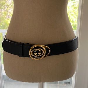 Gucci Gold Buckle Black Belt 85 / 34